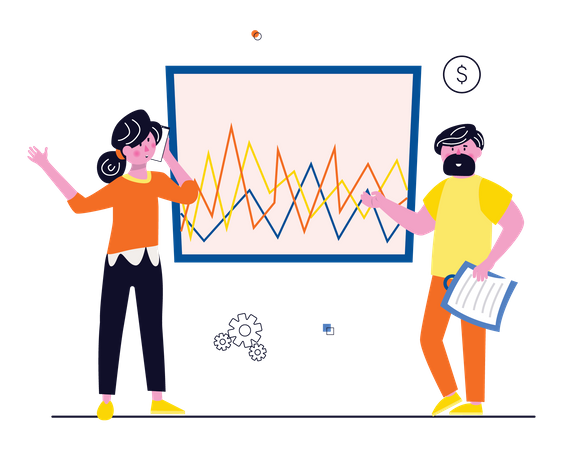 Dashboard für Aktienmarktinvestitionen  Illustration