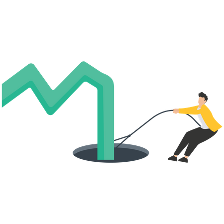 Der Aktienmarkt stürzte während einer Krise ab  Illustration