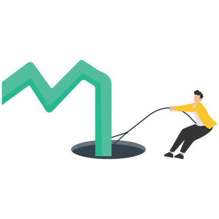 Der Aktienmarkt stürzte während einer Krise ab  Illustration