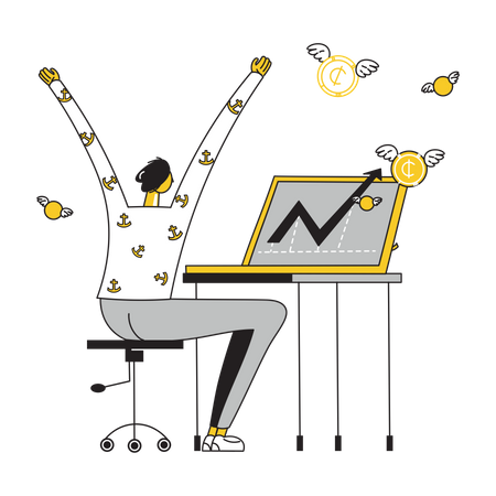 Gewinn aus Investitionen an der Börse  Illustration