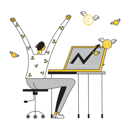 Gewinn aus Investitionen an der Börse  Illustration