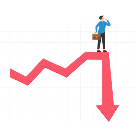 Börsenrückgang  Illustration