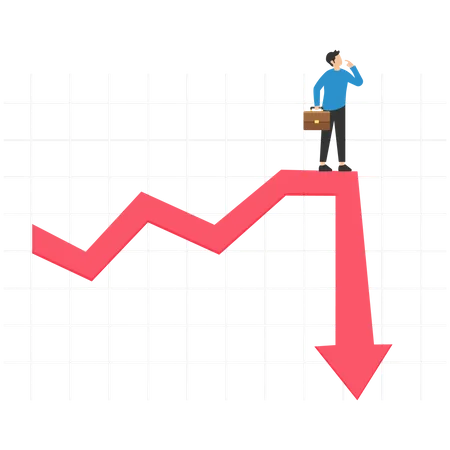 Börsenrückgang  Illustration