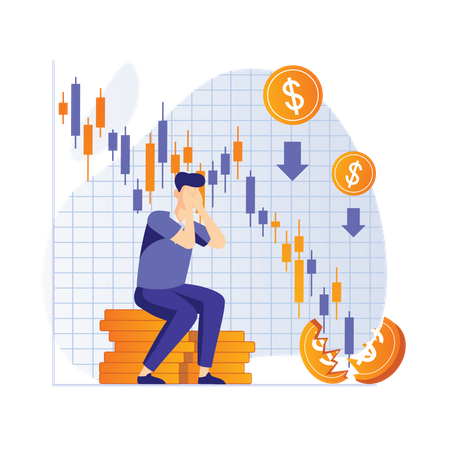 Verlust an der Börse  Illustration