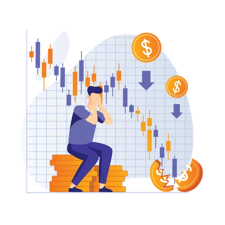 Verlust an der Börse  Illustration