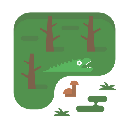 Lago del bosque  Ilustración