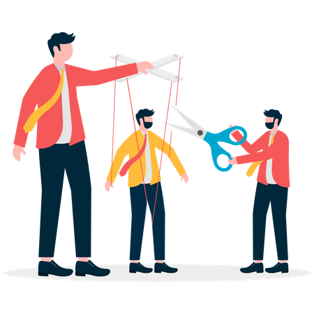 Boss controlling employee  Illustration