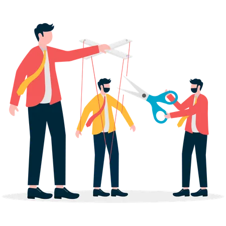 Boss controlling employee  Illustration
