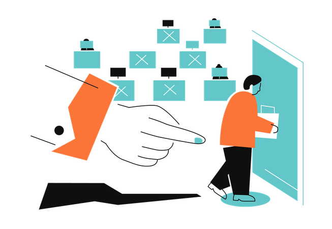 Boss firing the worker  Illustration