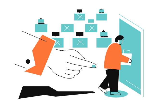 Boss firing the worker  Illustration