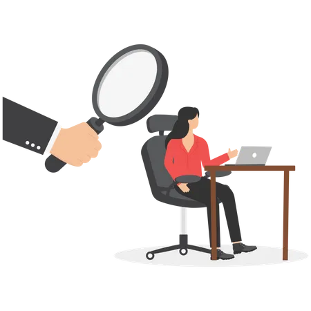 Boss Is Watching Over The Employee Concept Business Vector Illustration Privacy Watching Illustration