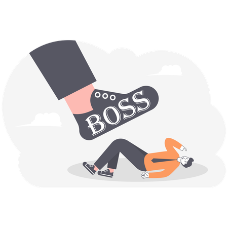 Boss kick businessman  Illustration