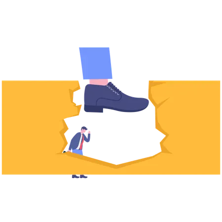 Boss nudging employee  Illustration