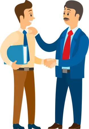 Boss Praising Worker at Job  Illustration