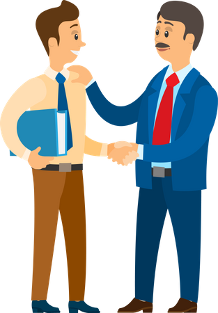 Boss Praising Worker at Job  イラスト