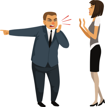 Boss shouting on employee  Illustration