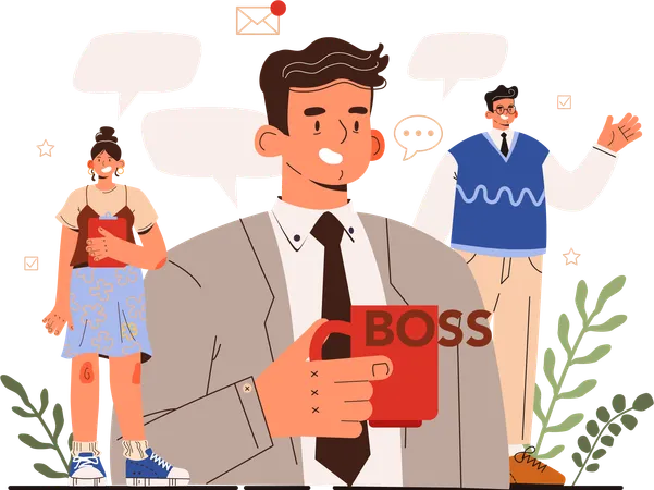 Boss talking with employee  Illustration