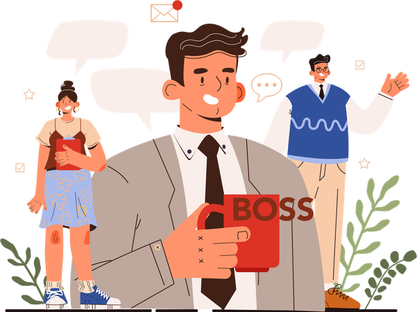 Boss talking with employee  Illustration