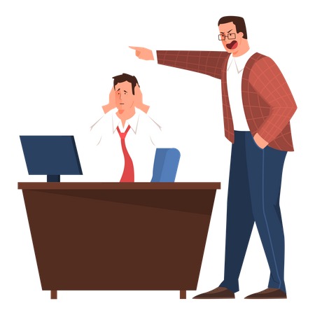 Boss yelling on employee  Illustration