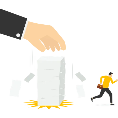 Bossy give a lot of paper work  Illustration