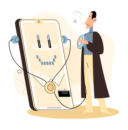 Bot de consulta médica en línea  Ilustración