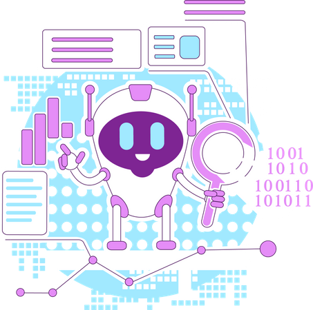 Robot d'analyse commerciale  Illustration