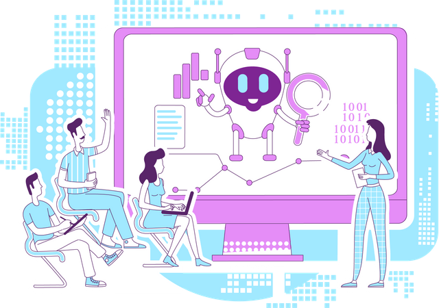 Robot d'analyse commerciale  Illustration