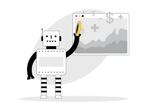 Bot de negociação automatizado  Ilustração