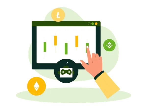 Bot de trading de crypto en ligne  Illustration