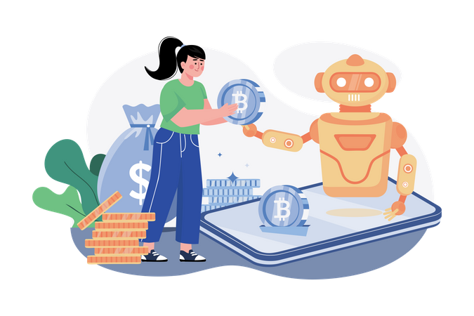 Robot de trading de crypto-monnaie  Illustration