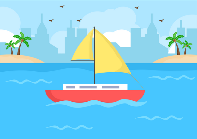 Bot im Meer  Illustration