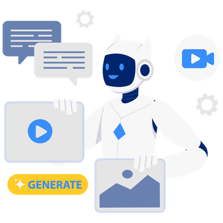 Bot showcasing media  Illustration