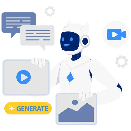 Bot showcasing media  Illustration
