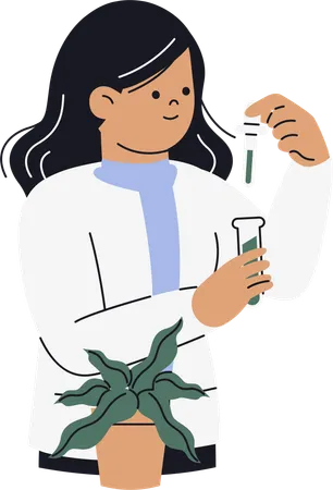 Botanist doing research  Illustration