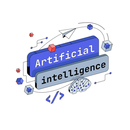 Botão de inteligência artificial  Ilustração