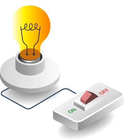 Botão liga/desliga para tecnologia de energia elétrica  Ilustração