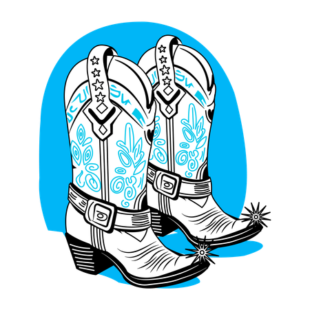 Botas de cowboy  Ilustração