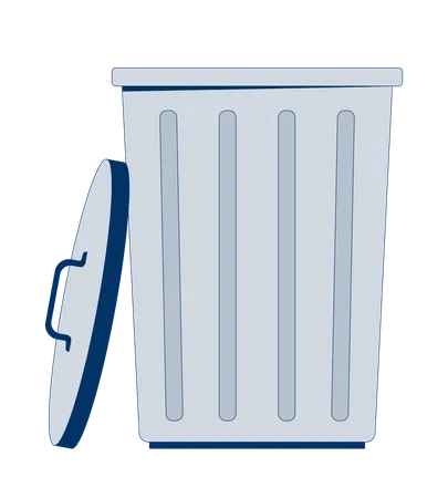 Cubo de basura con tapa abierta  Ilustración
