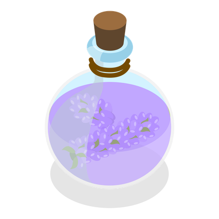 Botella de poción de lavanda  Ilustración