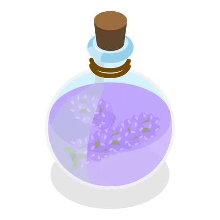 Botella de poción de lavanda  Ilustración