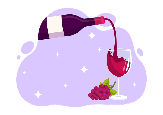 Botella de vino  Ilustración