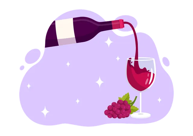 Botella de vino  Ilustración