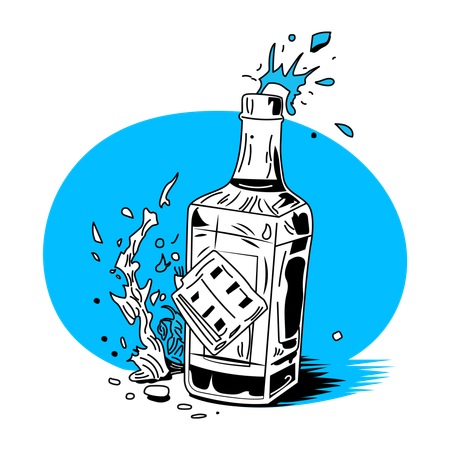 Botella de whisky  Ilustración