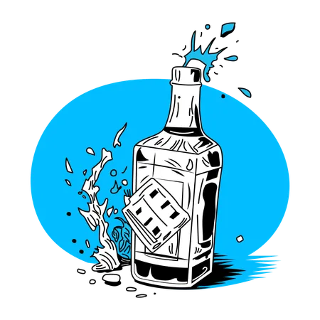 Botella de whisky  Ilustración