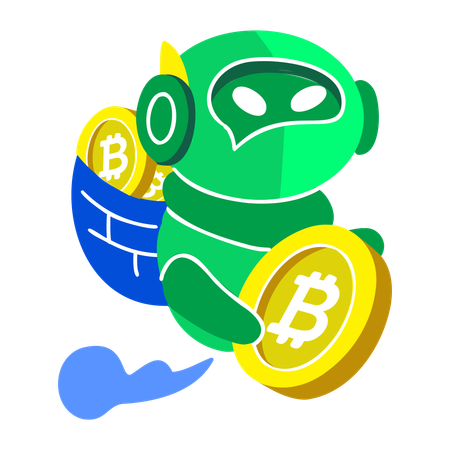 Robôs de negociação de criptomoedas  Ilustração