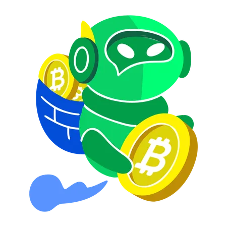 Robôs de negociação de criptomoedas  Ilustração