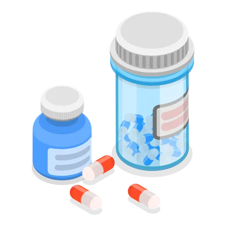 Bottle of illegal drugs  Illustration