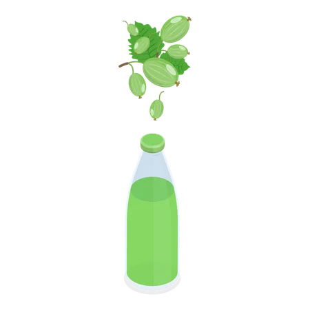 Bottles With Berry Beverage  イラスト