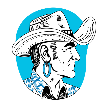 Boucle d'oreille de cow-boy  Illustration