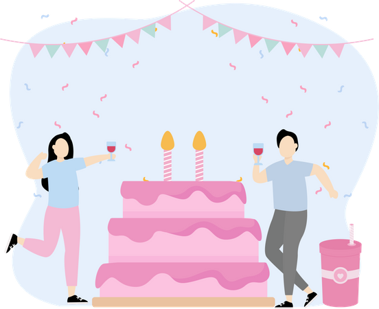 Bougie de gâteau d'anniversaire  Illustration